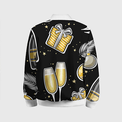 Детский бомбер Новогодний вайб / 3D-Белый – фото 2