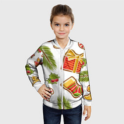 Бомбер детский Рождественский вайб, цвет: 3D-белый — фото 2