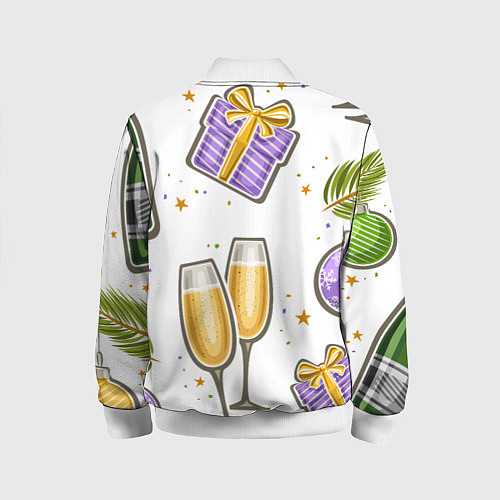 Детский бомбер Новогодний вайб / 3D-Белый – фото 2