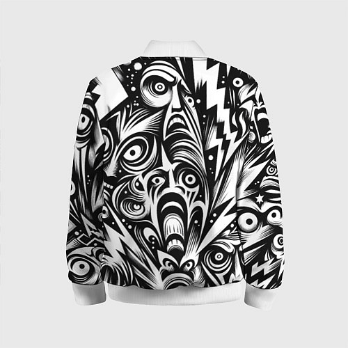 Детский бомбер Lightnings and faces - ai art fantasy / 3D-Белый – фото 2
