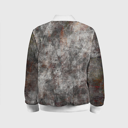 Детский бомбер Абстракция - gray stone / 3D-Белый – фото 2