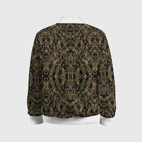 Детский бомбер Славяно - русский орнамент узоры с позолотой / 3D-Белый – фото 2