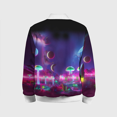 Детский бомбер Космонавт Шрук в неоновом скафандре на загадочной / 3D-Белый – фото 2