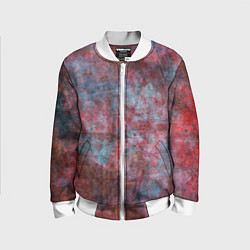 Бомбер детский Абстракция - red rust on blue, цвет: 3D-белый