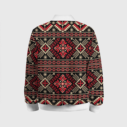 Детский бомбер Этнический славянский орнамент / 3D-Белый – фото 2