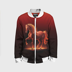 Детский бомбер Узор с конем огнем