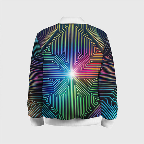 Детский бомбер Линейная графика / 3D-Белый – фото 2