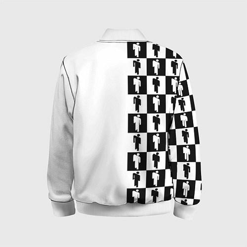 Детский бомбер Ювентус паттерн люди / 3D-Белый – фото 2