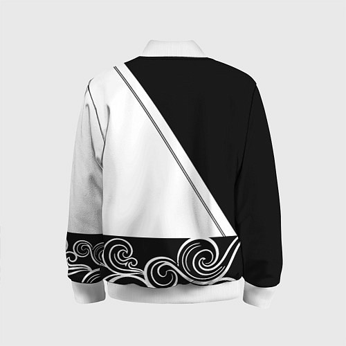 Детский бомбер Ювентус геометрия полосы текстура / 3D-Белый – фото 2