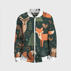 Детский бомбер В лесу с животными