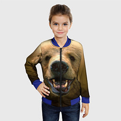 Бомбер детский Взгляд медведя, цвет: 3D-синий — фото 2