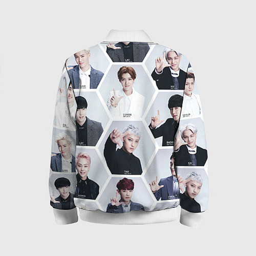 Детский бомбер EXO Boys / 3D-Белый – фото 2