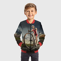 Бомбер детский Велогонщик, цвет: 3D-красный — фото 2