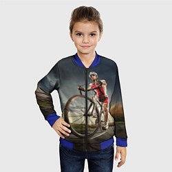 Бомбер детский Велогонщик, цвет: 3D-синий — фото 2