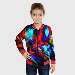 Бомбер детский Акварель, цвет: 3D-красный — фото 2