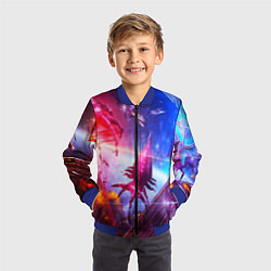 Бомбер детский Mass effect, цвет: 3D-синий — фото 2