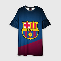 Платье клеш для девочки FCB Barcelona, цвет: 3D-принт