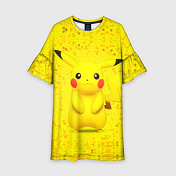 Платье клеш для девочки Pikachu, цвет: 3D-принт