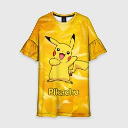 Платье клеш для девочки Pikachu, цвет: 3D-принт