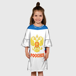 Платье клеш для девочки Сборная РФ: гостевая форма, цвет: 3D-принт — фото 2