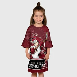 Платье клеш для девочки Arizona Coyotes, цвет: 3D-принт — фото 2