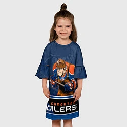 Платье клеш для девочки Edmonton Oilers, цвет: 3D-принт — фото 2