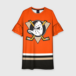 Платье клеш для девочки Anaheim Ducks, цвет: 3D-принт