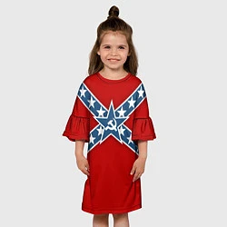 Платье клеш для девочки Флаг советской конфедерации, цвет: 3D-принт — фото 2