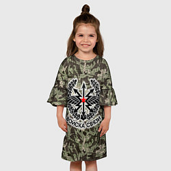 Платье клеш для девочки Войска связи: камуфляж, цвет: 3D-принт — фото 2