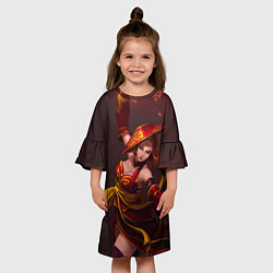 Платье клеш для девочки Lina: Dragon Fire, цвет: 3D-принт — фото 2