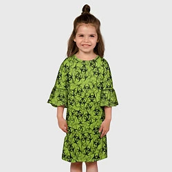 Платье клеш для девочки Биологическая опасность, цвет: 3D-принт — фото 2