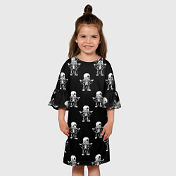 Платье клеш для девочки Undertale Sans (узор), цвет: 3D-принт — фото 2