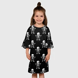 Платье клеш для девочки Undertale Sans (узор), цвет: 3D-принт — фото 2