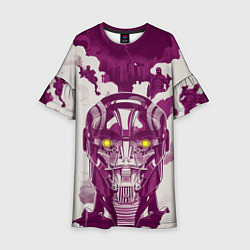Платье клеш для девочки Space Robot, цвет: 3D-принт