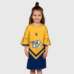 Платье клеш для девочки NHL: Nashville Predators, цвет: 3D-принт — фото 2