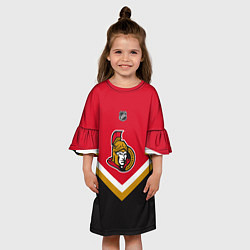 Платье клеш для девочки NHL: Ottawa Senators, цвет: 3D-принт — фото 2