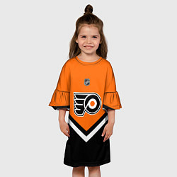 Платье клеш для девочки NHL: Philadelphia Flyers, цвет: 3D-принт — фото 2