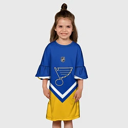 Платье клеш для девочки NHL: St. Louis Blues, цвет: 3D-принт — фото 2