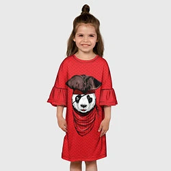 Платье клеш для девочки Панда пират, цвет: 3D-принт — фото 2