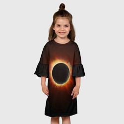 Платье клеш для девочки Солнечное затмение, цвет: 3D-принт — фото 2