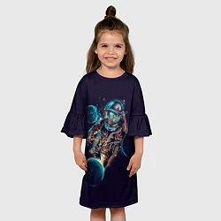 Платье клеш для девочки Космический удар, цвет: 3D-принт — фото 2