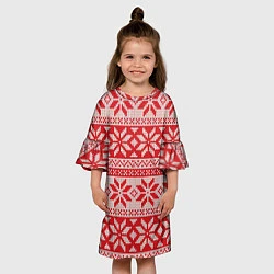 Платье клеш для девочки Красный свитер, цвет: 3D-принт — фото 2