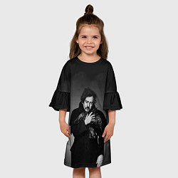 Платье клеш для девочки Тим Бёртон, цвет: 3D-принт — фото 2