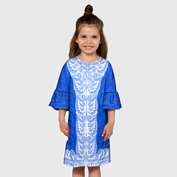 Платье клеш для девочки Облачение Снегурочки, цвет: 3D-принт — фото 2