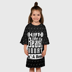 Платье клеш для девочки Lift Like A Beast Squat, цвет: 3D-принт — фото 2
