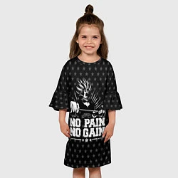 Платье клеш для девочки No Pain No Gain, цвет: 3D-принт — фото 2