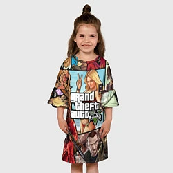 Платье клеш для девочки GTA V, цвет: 3D-принт — фото 2