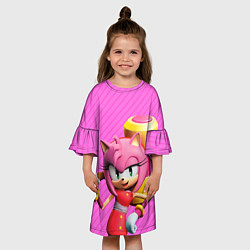 Платье клеш для девочки Amy Rose, цвет: 3D-принт — фото 2