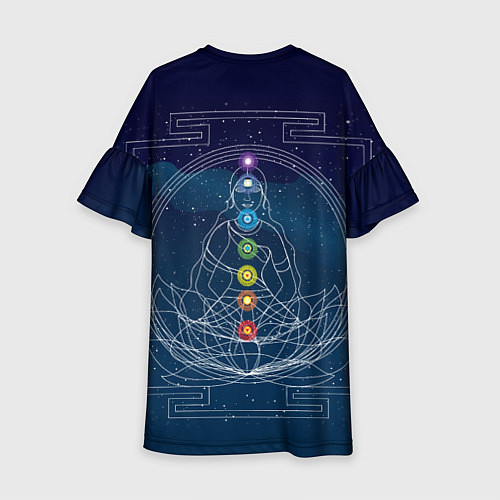 Детское платье Йога мандала - энергетические зоны / 3D-принт – фото 2