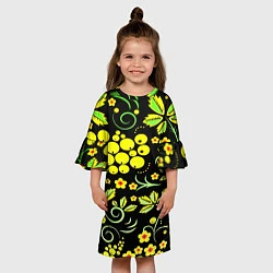 Платье клеш для девочки Хохломской узор, цвет: 3D-принт — фото 2
